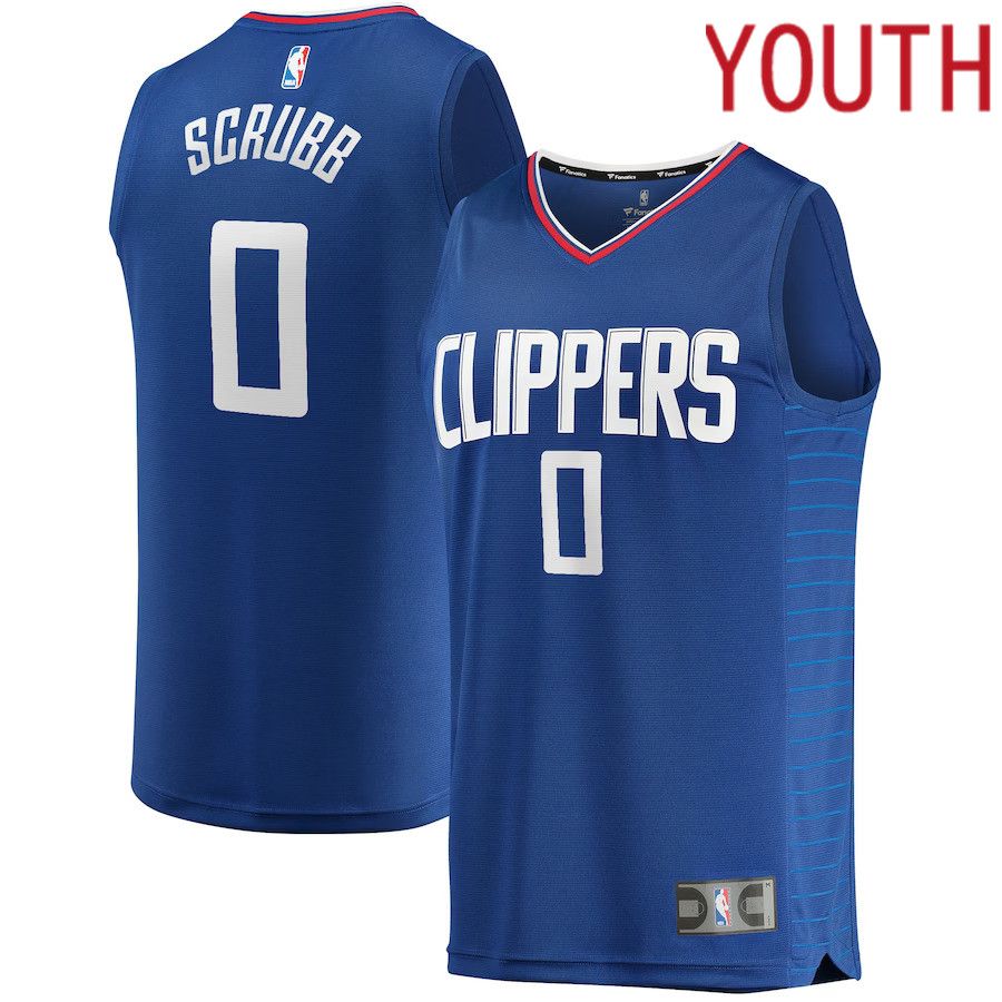 Youth Los Angeles Clippers #0 Jay Scrubb Fanatics Branded Royal Fast Break Replica NBA Jersey